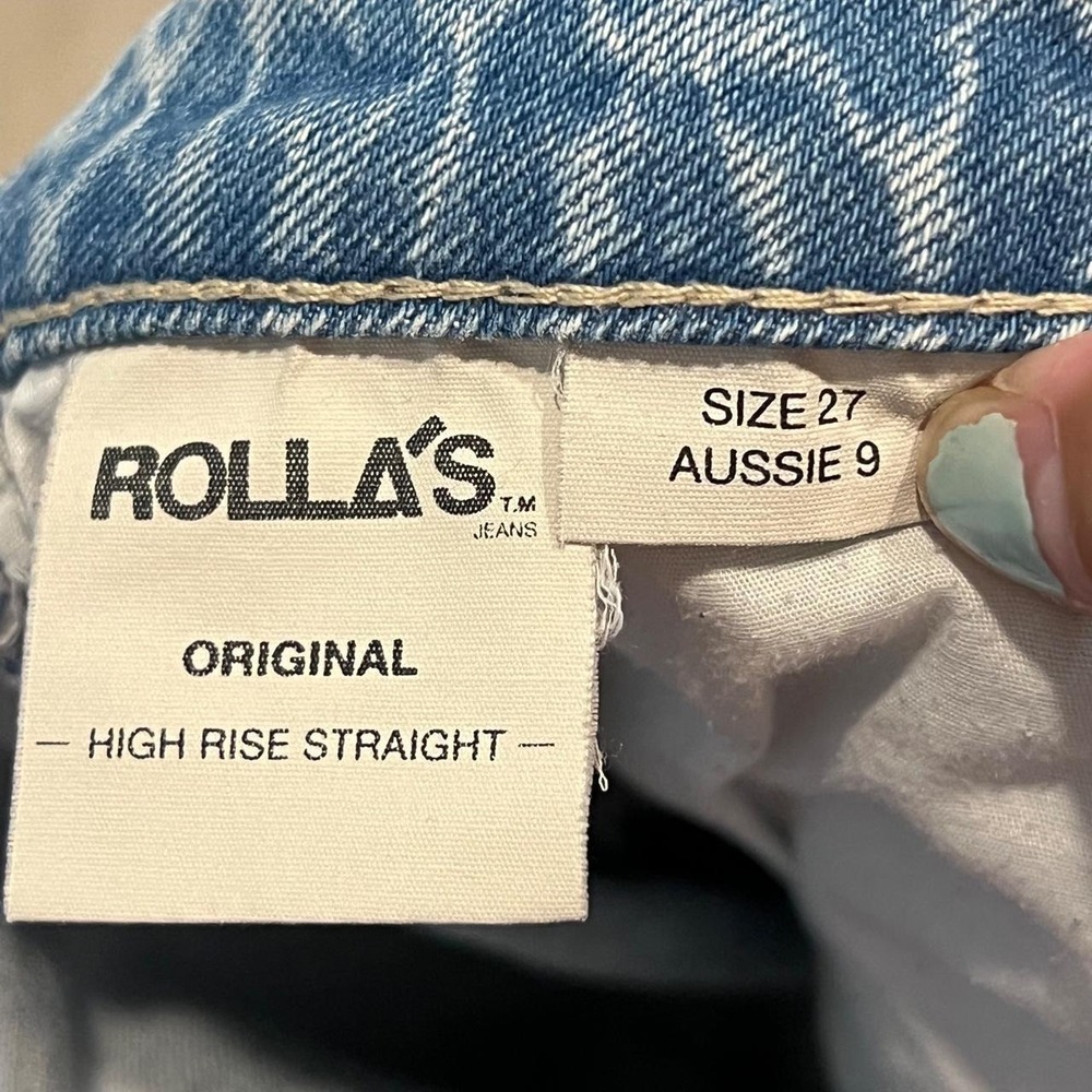 Rollas light wash high rise original straight jean size 27 - Picture 7 of 8